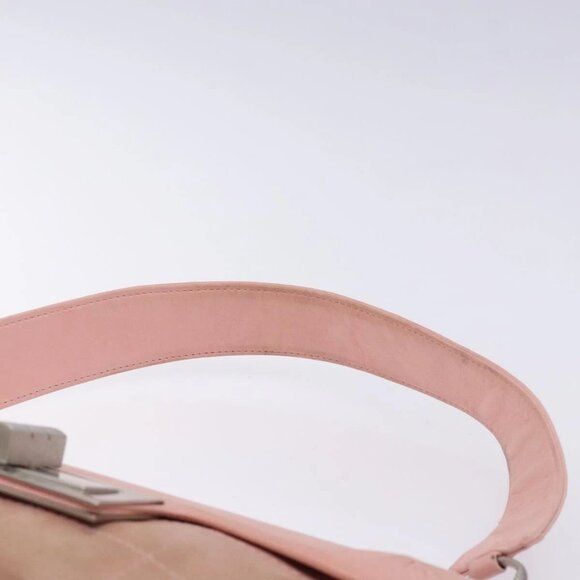 CHANEL Choco Bar Shoulder Bag Suede Pink Silver CC Auth 132385 - Picture 9 of 16